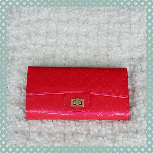 NWOT Hot Pink Clutch Purse - Picture 1 of 7